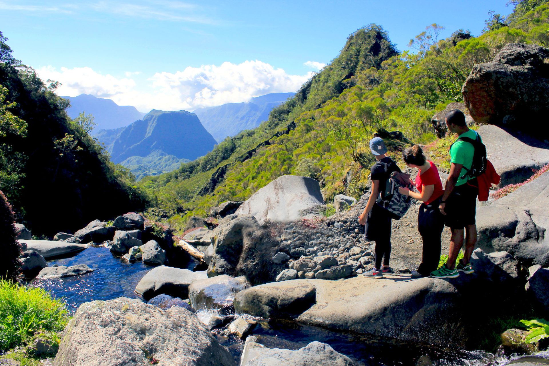 Wanderung nach Salazie, Blick auf den Piton d'Anchaing