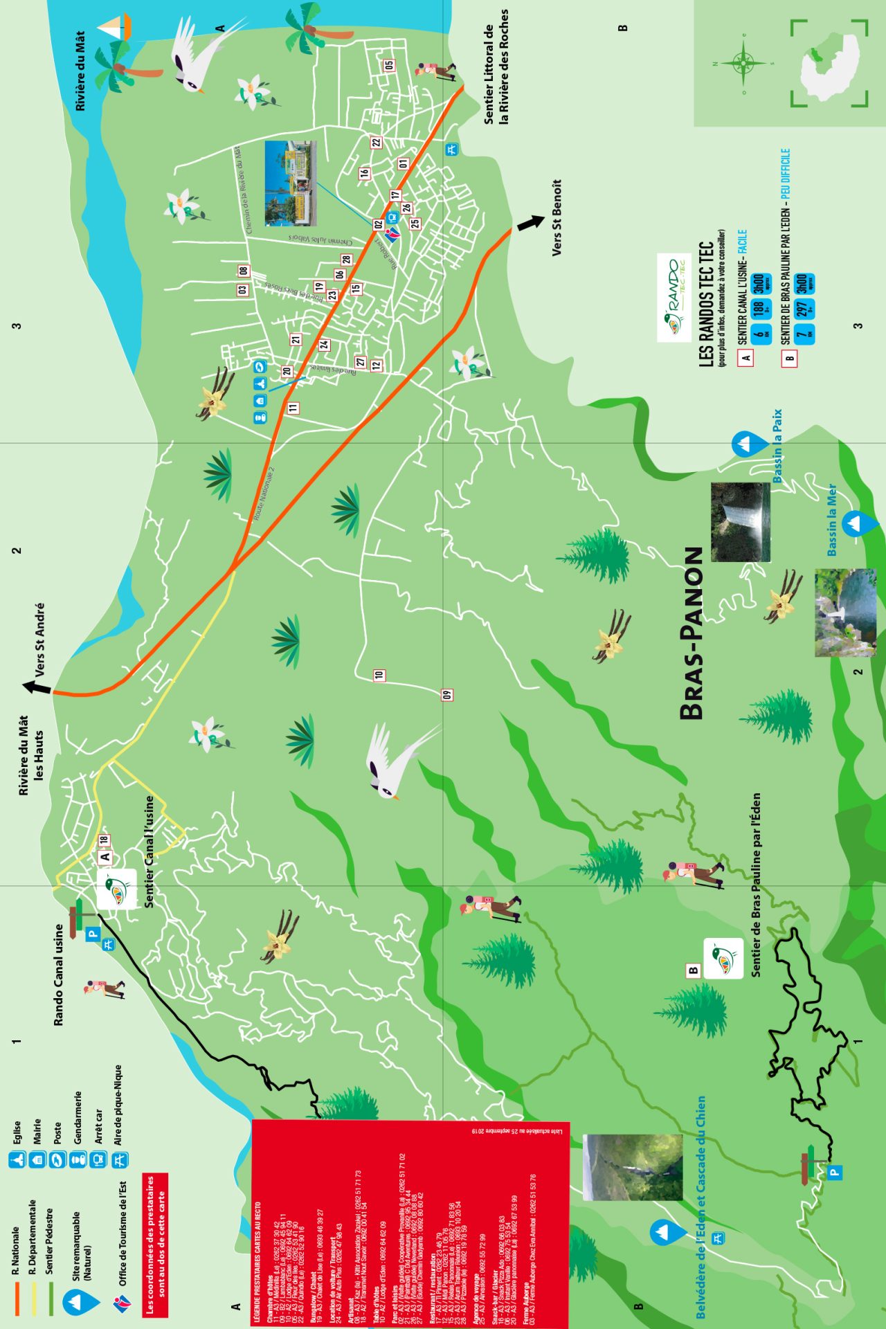 Carte touristique de Bras-Panon