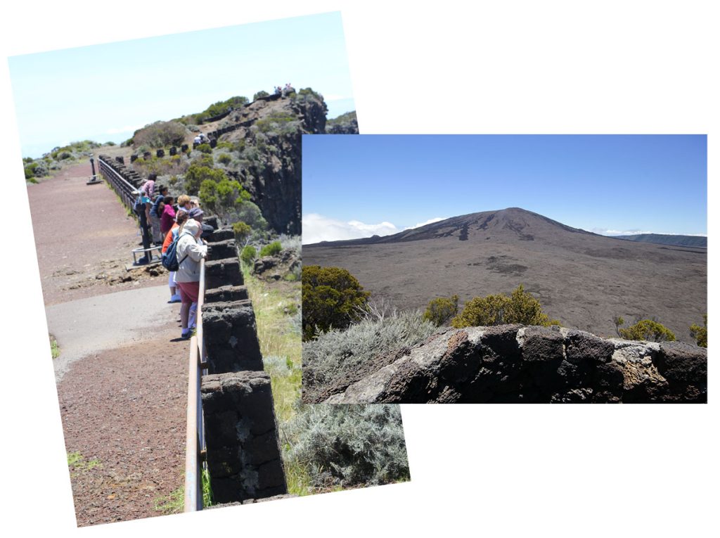 Pas de Bellecombe Jacob Panoramablick auf die Pitn de la Fournaise