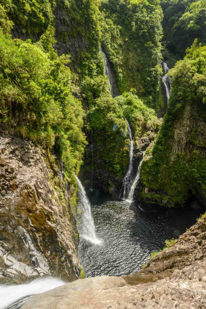 Takamaka waterfalls in Saint-Benoit