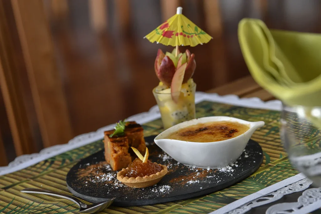 Dessert im Restaurant Saint-Benoît