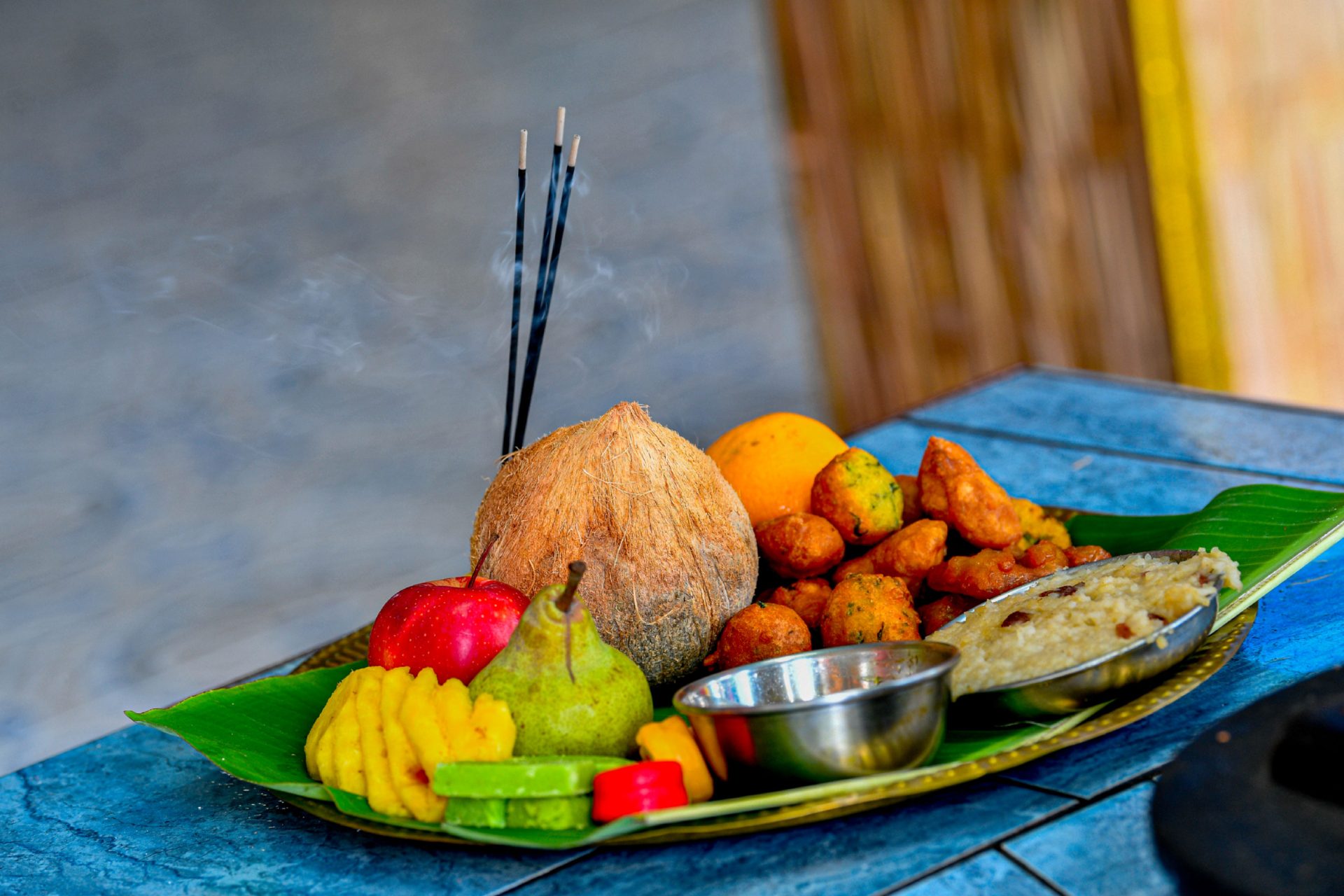 Offerings made to the deities for the Tamil New Year 2023 in Reunion