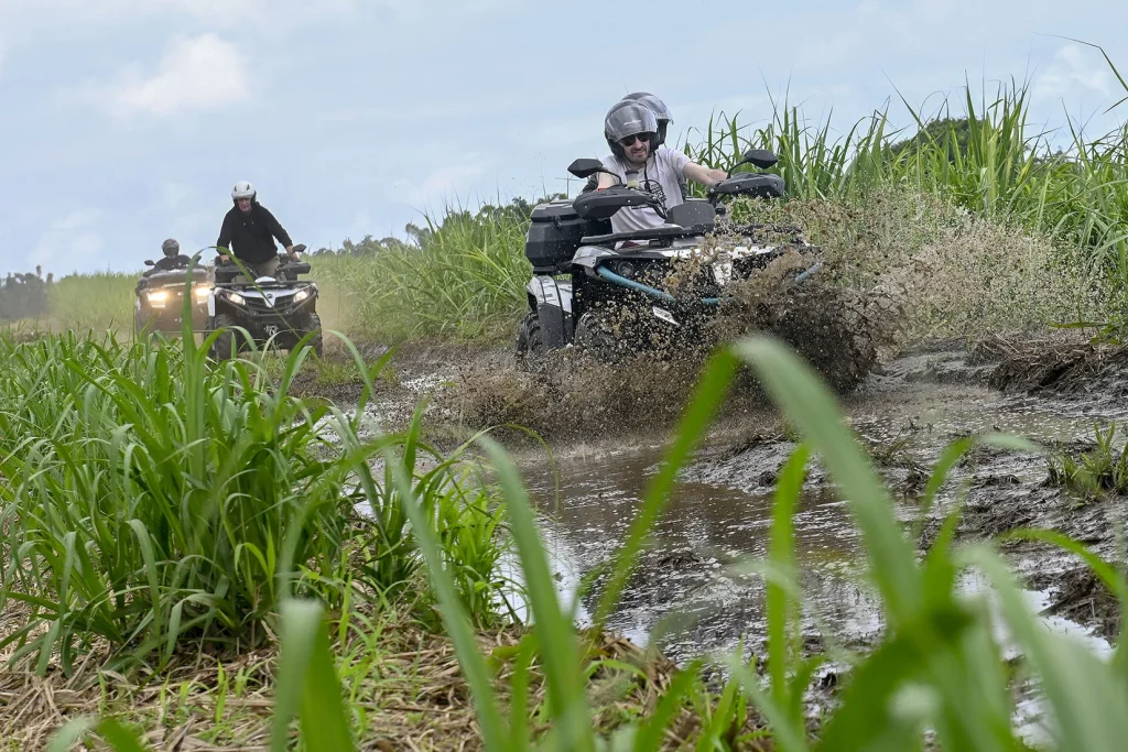 quad biking in the mud