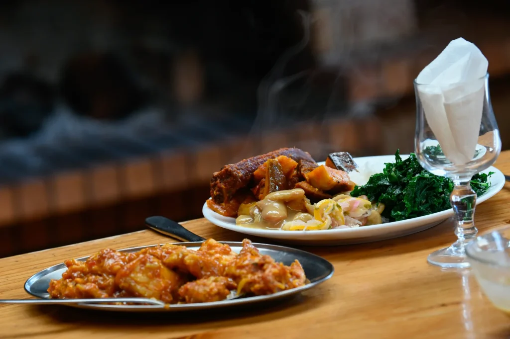 Holidays in the East, typical Creole dish in a restaurant