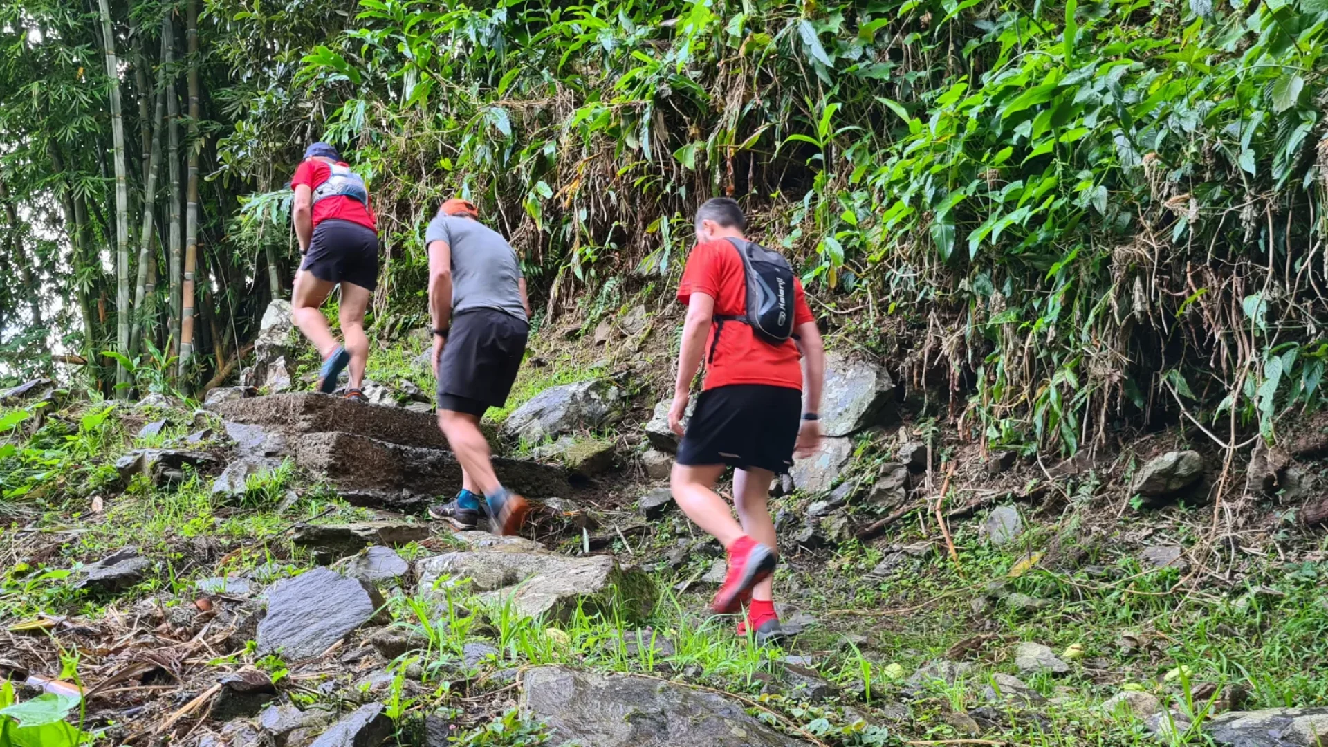 Des hommes qui font du trail