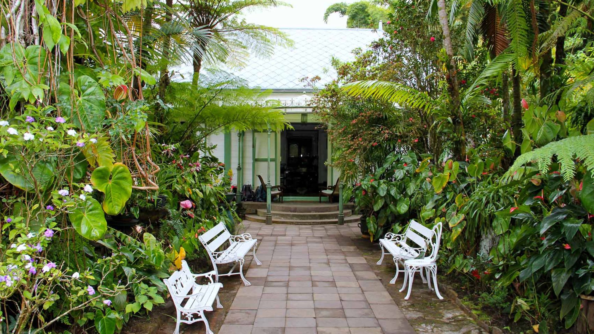 Folio house in Salazie Creole house facade and garden