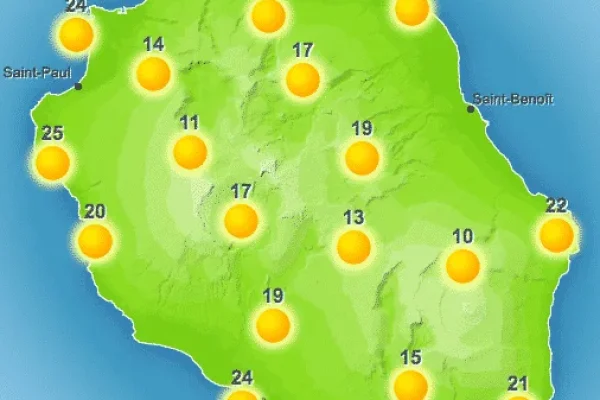 Mapa de la Isla de la Reunión